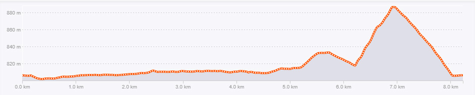 Trasa Nietoperz w Górach Sowich - profil wysokościowy